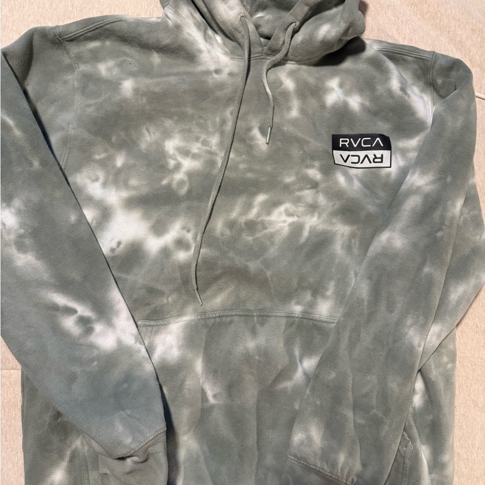 RVCA Green and White Tie-Dye Hoodie- Men’s Medium